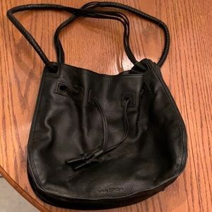 Via Spiga Black Leather Shoulder Bag